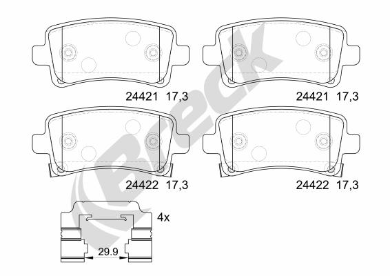 Set placute frana,frana disc 24421 00 704 20 BRECK